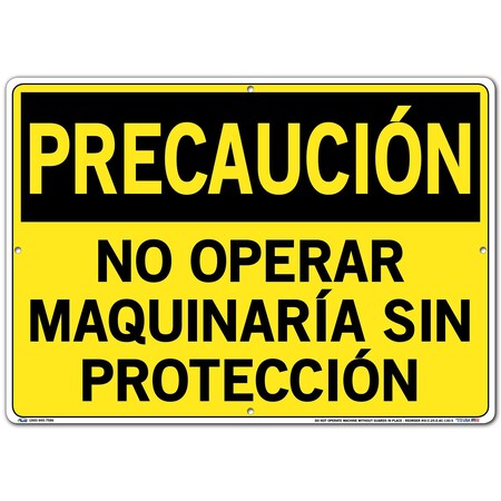 Vestil Aluminum Composite Sign, 14-1/2" Height, 20-1/2" Width, Aluminum Composite, Rectangle, Spanish SI-C-25-E-AC-130-S